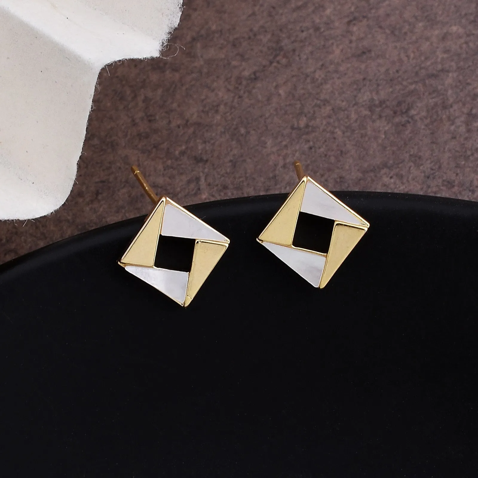 Pie American Diamond Fashionable Stud Earrings