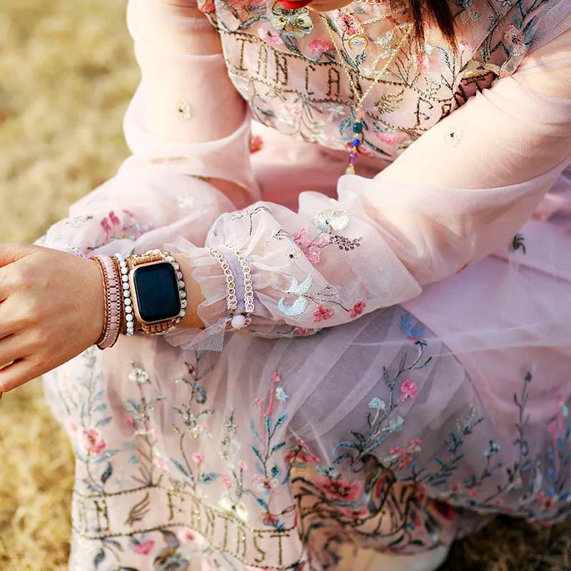 Pink Jade Cuff Bracelet