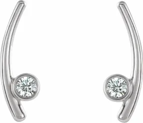 Platinum 1/5 CTW Natural Diamond Ear Climbers Precious