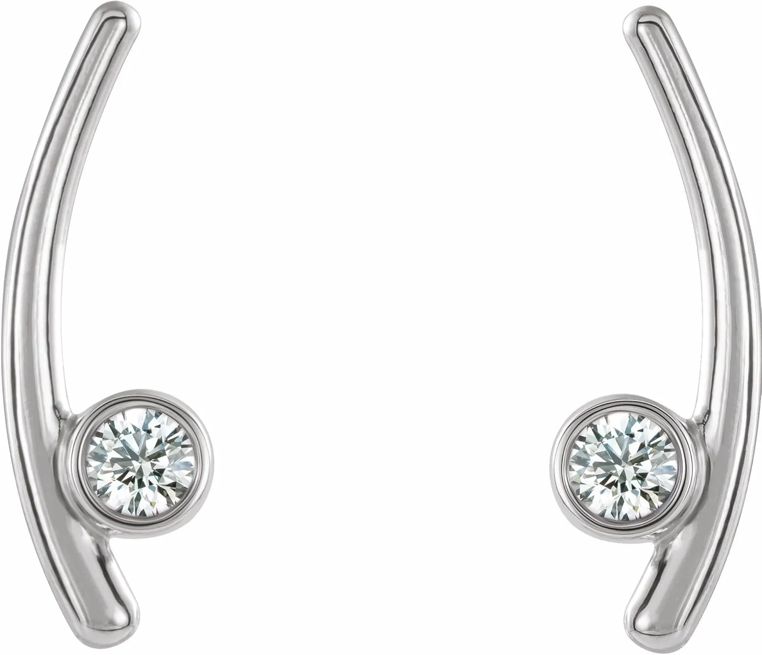Platinum 1/5 CTW Natural Diamond Ear Climbers Precious
