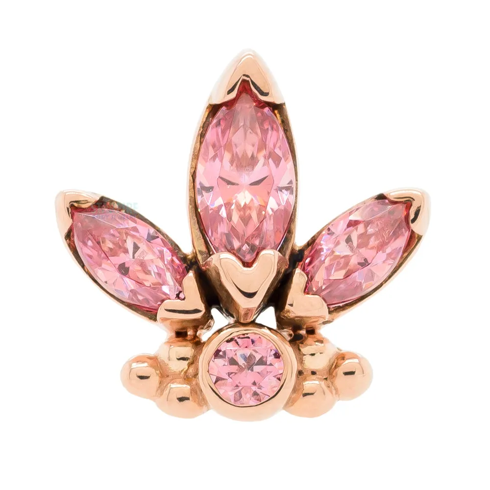 "Anna" with Faceted Gems in Gold - on flatback