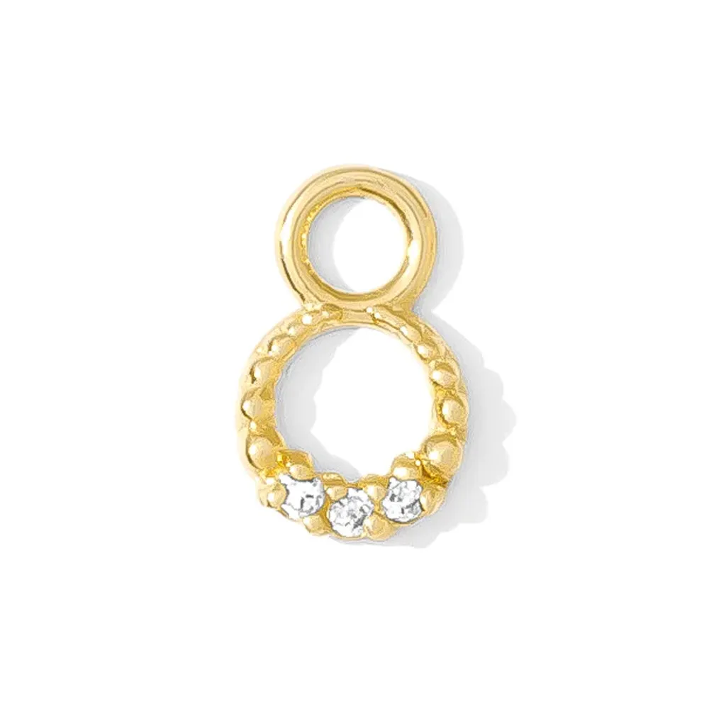 "Athena" Charm in Gold with Gemstones