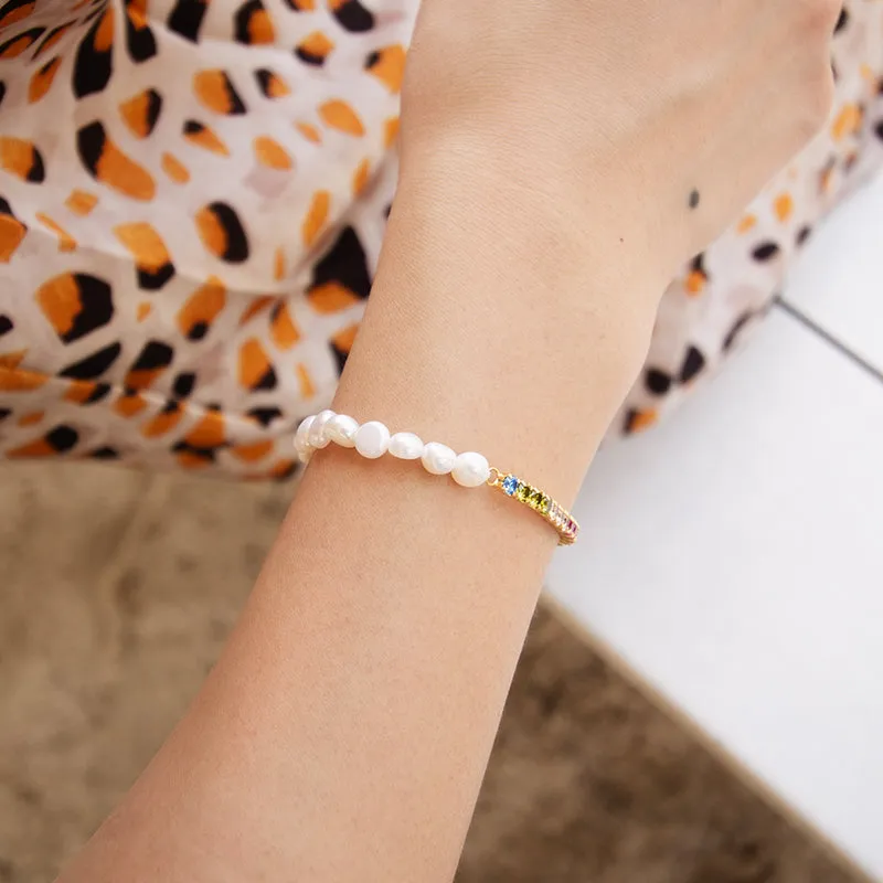 Rainbow Freshwater Pearl Bracelet