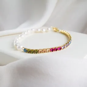 Rainbow Freshwater Pearl Bracelet