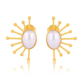 Ray of Sunshine Stud Earrings - Pearl