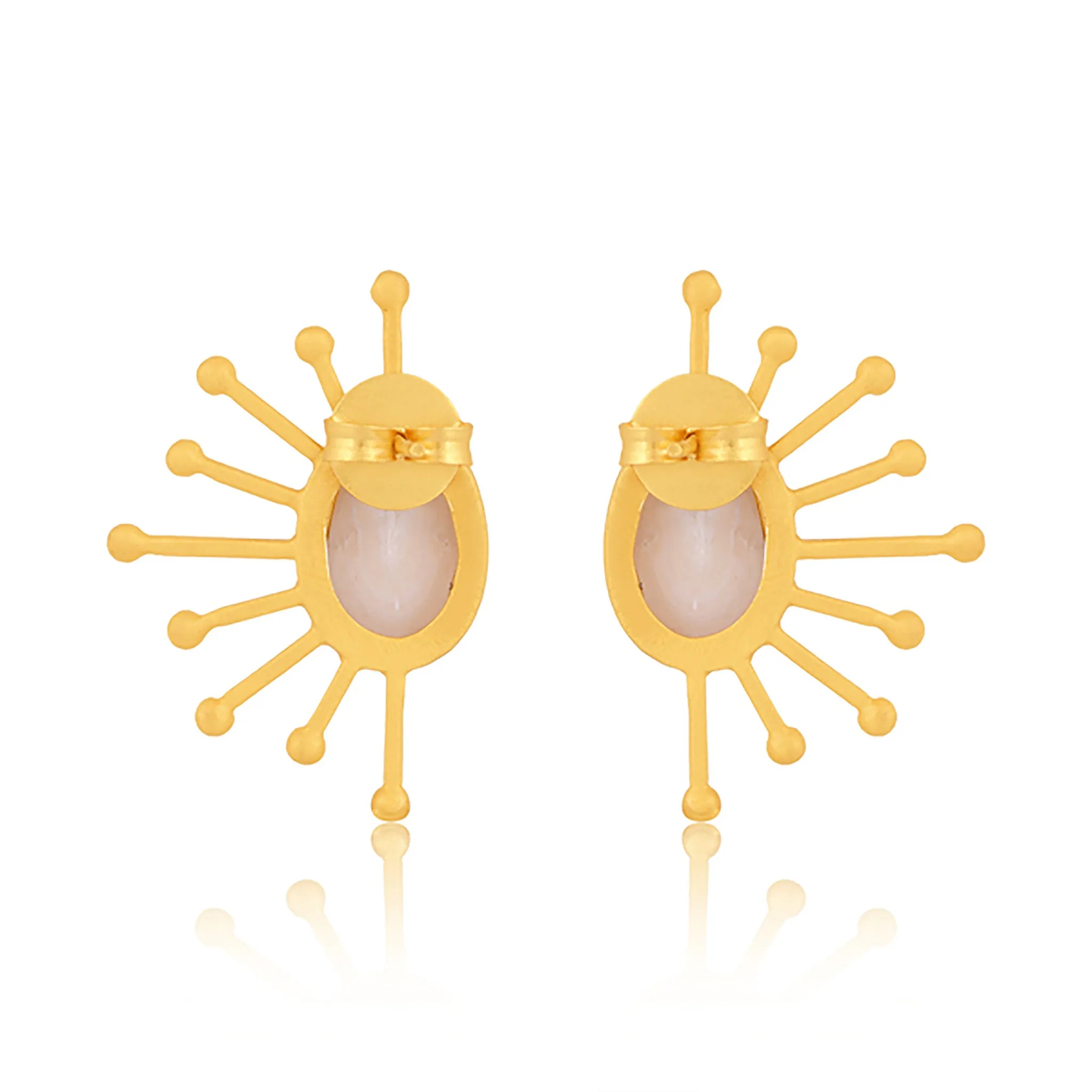 Ray of Sunshine Stud Earrings - Pearl