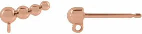 Semi-Polished 14k Rose Gold Graduated Ear Climber Top For Earring Jewelry Finding Component Fine Jewelry For Women Gifts For Her (Right Side Only)