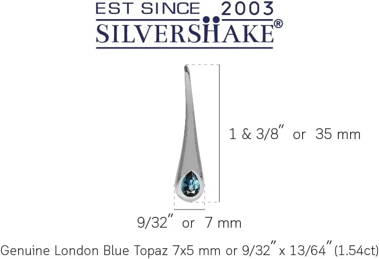 Silvershake 7x5MM Pear Shape Birthstone Gemstone White Gold Plated or 18K Yellow Gold Plated 925 Sterling Silver Modern Style Hook Earrings Jewelry for Women