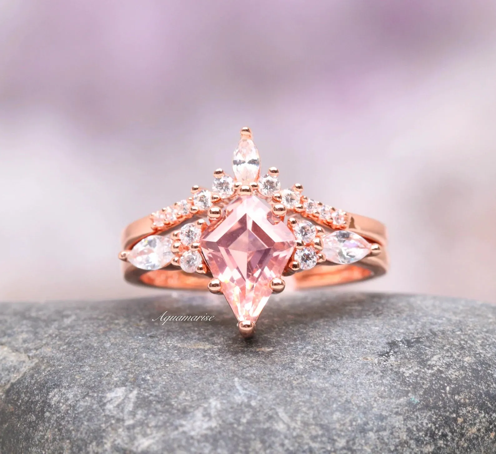 Skye Morganite Couples Ring