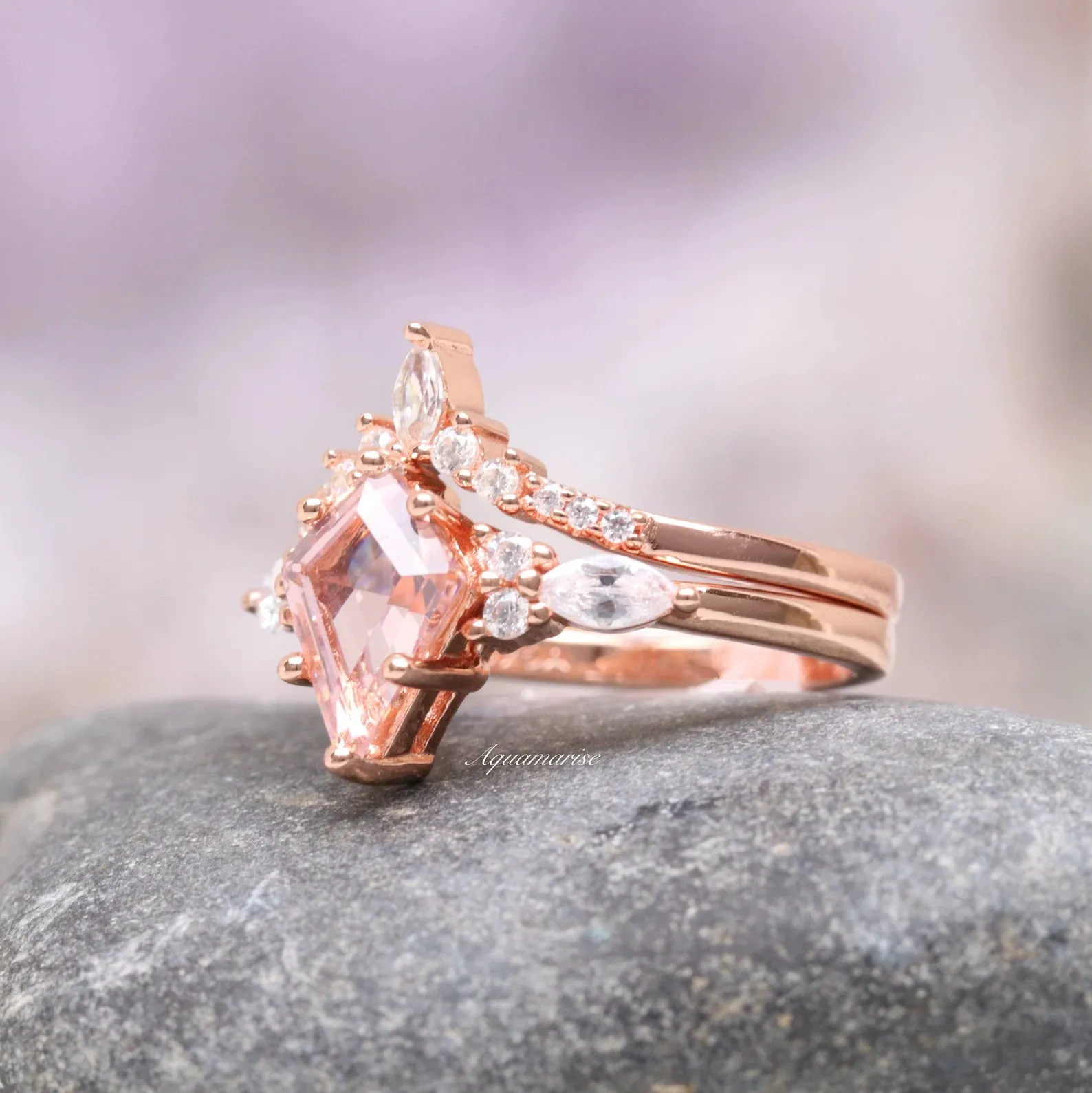 Skye Morganite Couples Ring