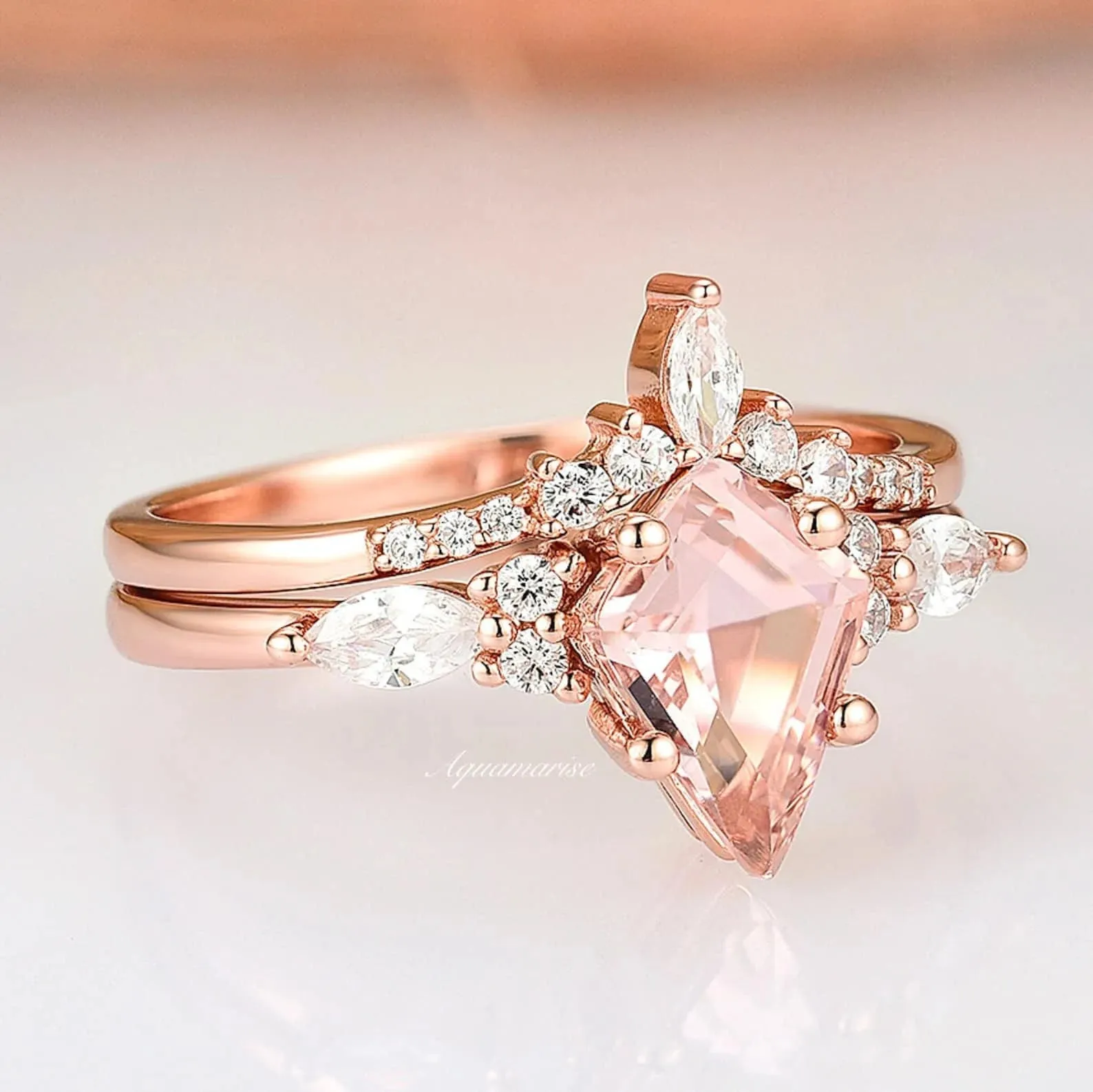 Skye Morganite Couples Ring