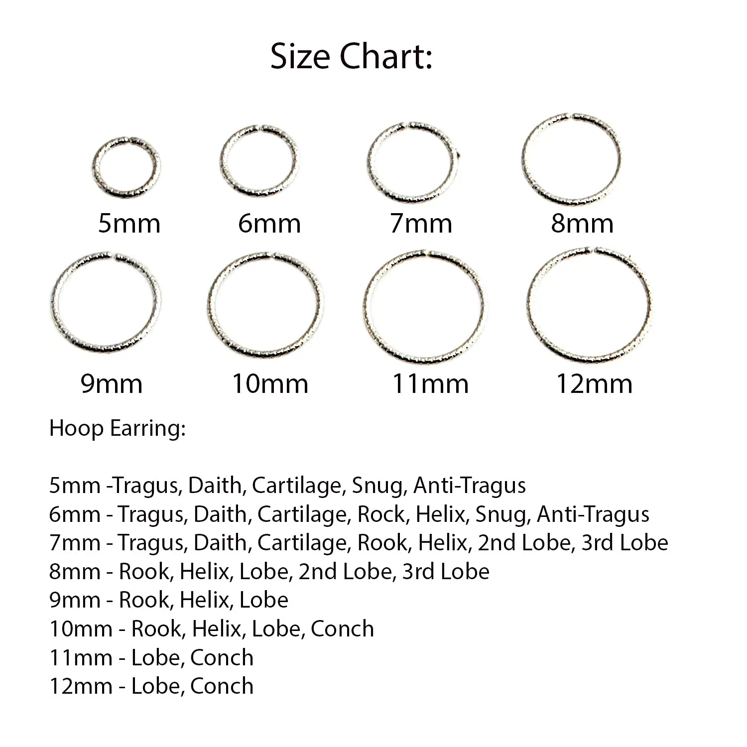 Sparkly Wire Small Piercing Hoop Earrings for Women, fit Helix Cartilage Rook Snug Hoops Nose Ring Hoops, Mini Tragus Piercing Hypoallergenic (5mm/ SS 20 gauge)