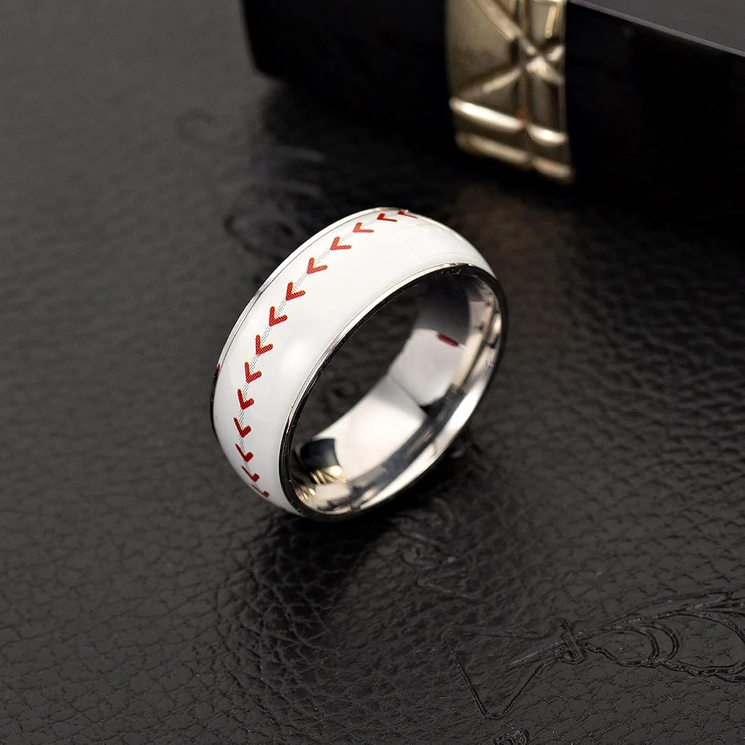 Sport Ring for Women Men Titanium Steel Anniversary Ring Statement Ring Promise Ring Minimalist Design Rings (C, 12)