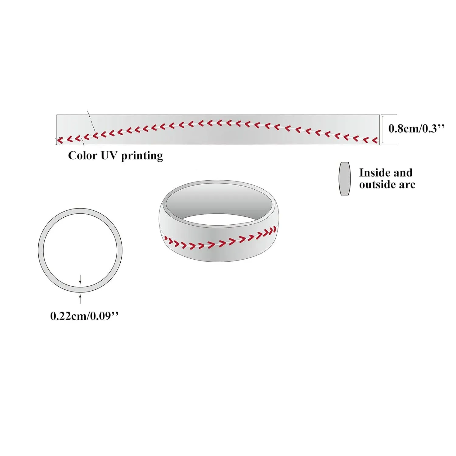 Sport Ring for Women Men Titanium Steel Anniversary Ring Statement Ring Promise Ring Minimalist Design Rings (C, 12)