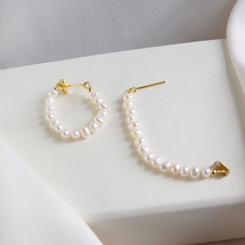 Stacked Baby Freshwater Pearl Hoops