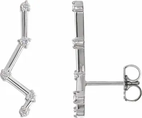 Sterling Silver 1/10 CTW Natural Diamond Constellation Ear Climbers Precious