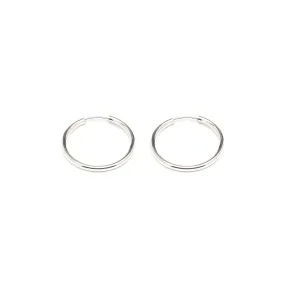 Sterling Silver Medium Endless Hoop Earrings