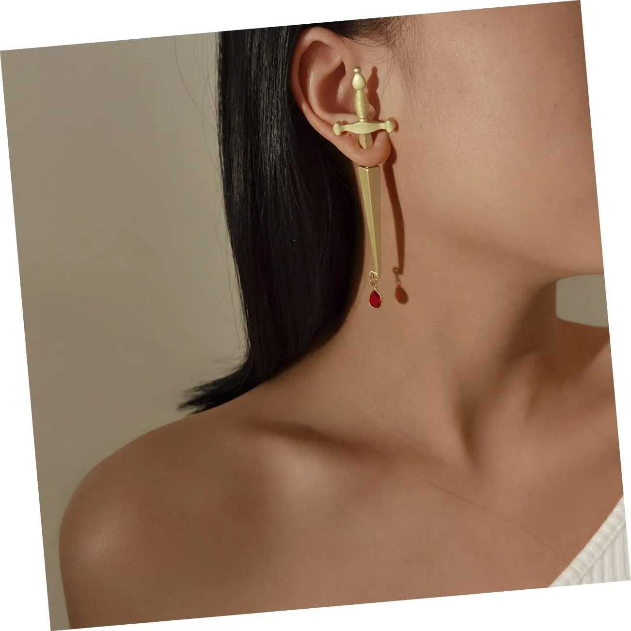 Sword-shaped Earrings Ear Piercing Lady Small Trendy Earrings Ear Jewelry present Vintage Earring