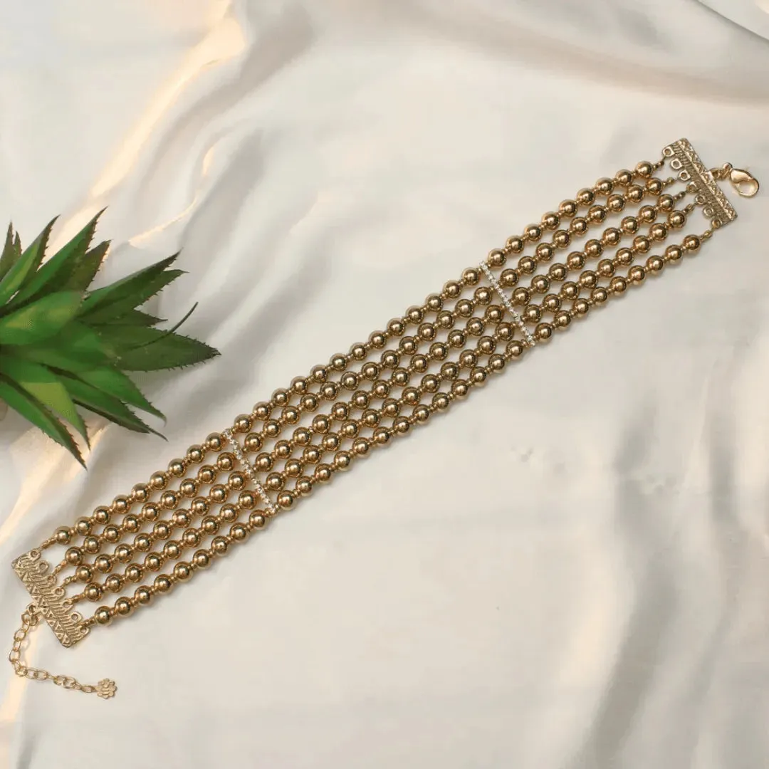 TFC Bold Bead Blitz Gold Plated Choker Necklace