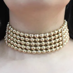 TFC Bold Bead Blitz Gold Plated Choker Necklace