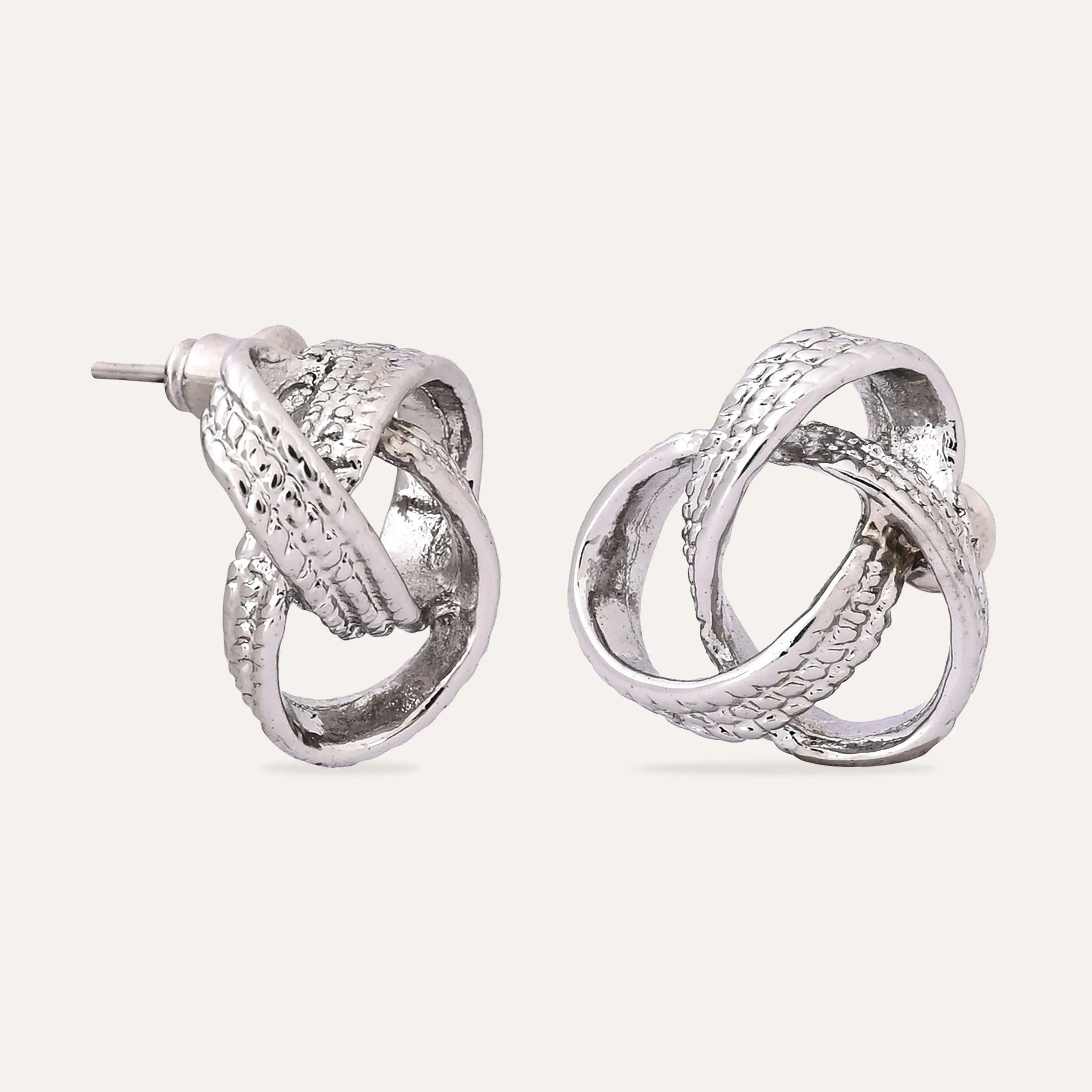 TFC Infinity Silver Plated Stud Earrings