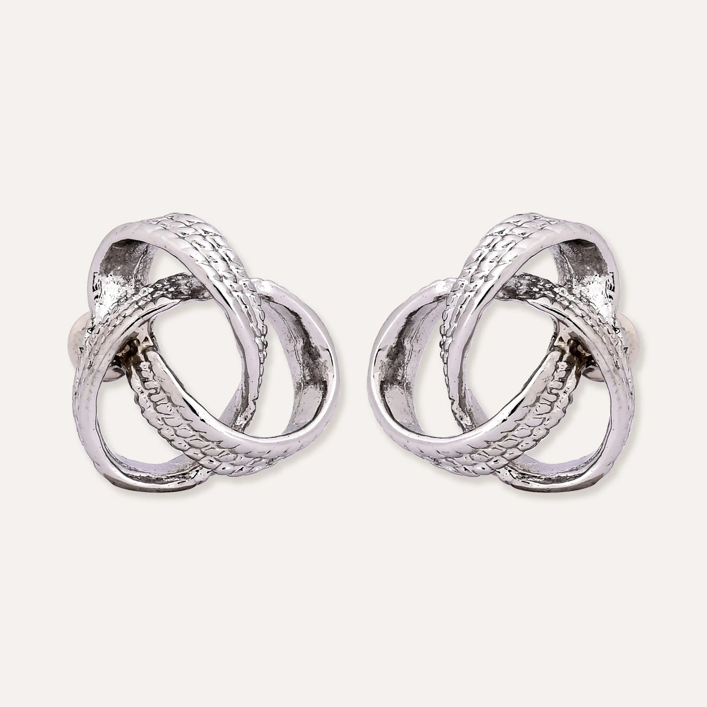TFC Infinity Silver Plated Stud Earrings