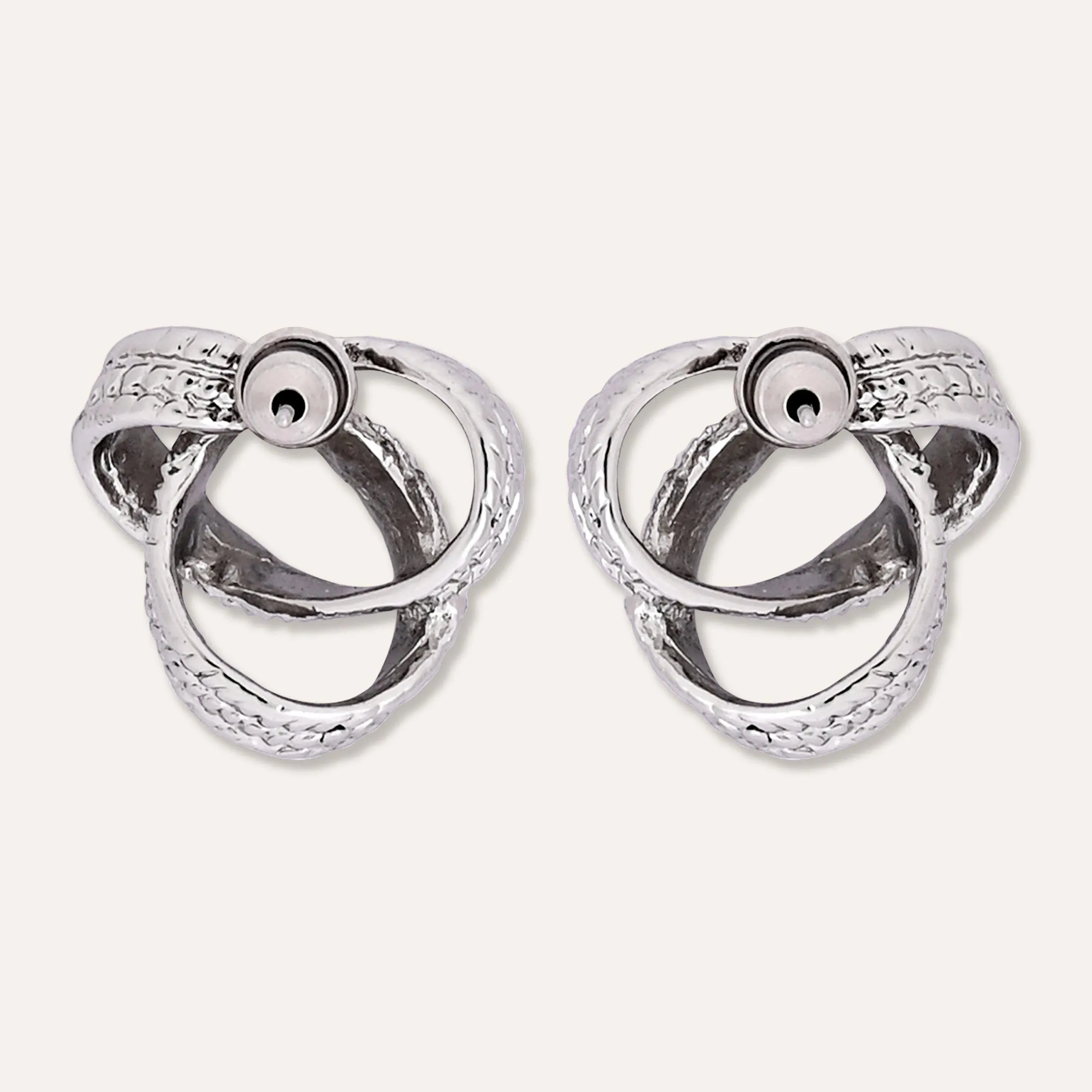 TFC Infinity Silver Plated Stud Earrings