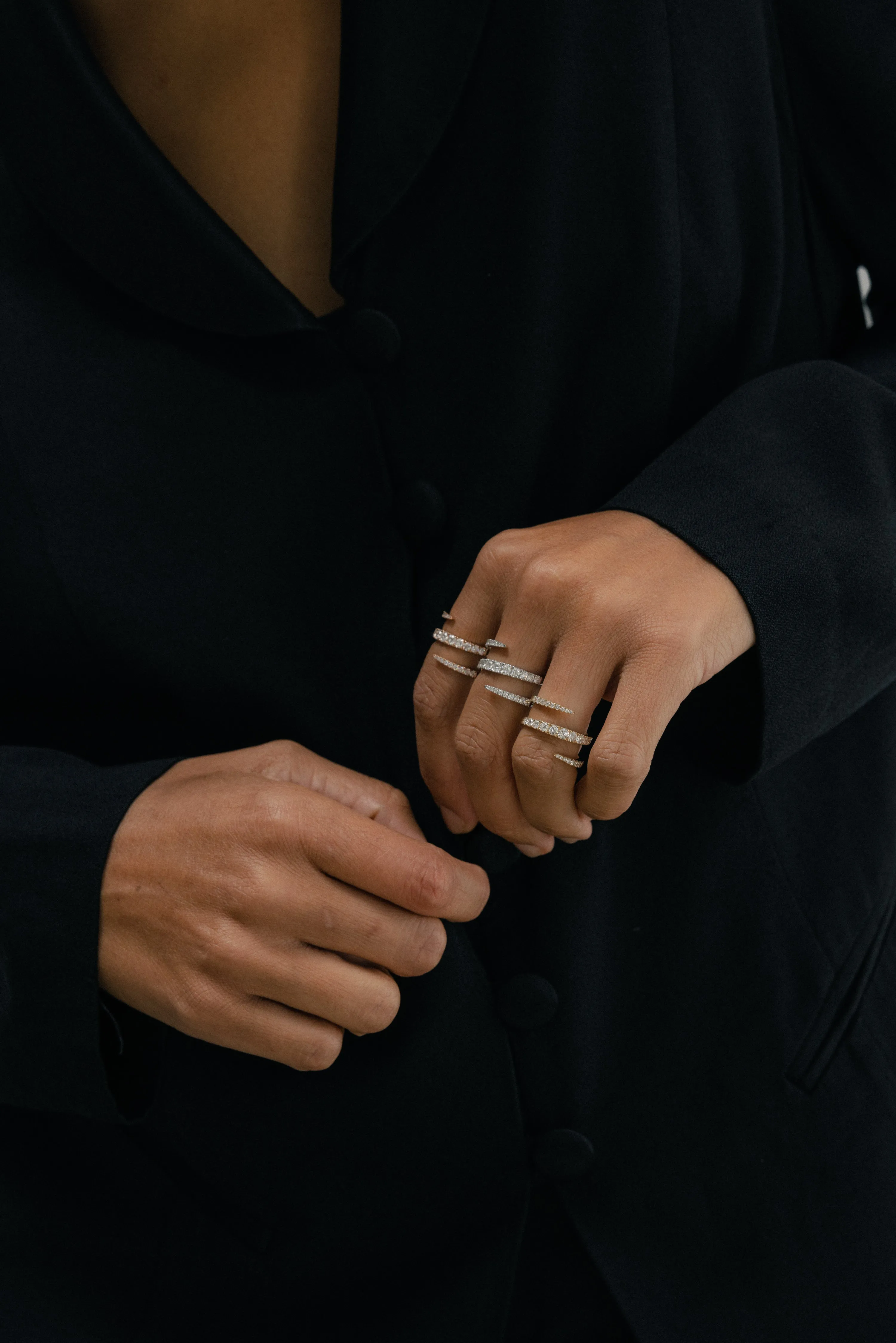The Multi-Color Sapphire Graduate Spiral Ring