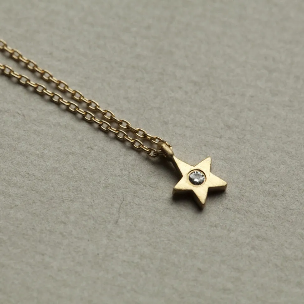 Tiny Star, Heart and Daisy Necklaces with Diamonds