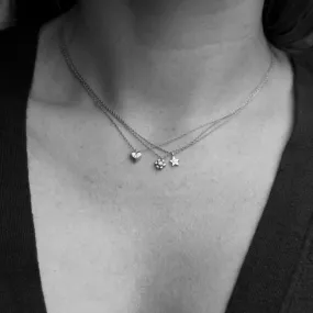 Tiny Star, Heart and Daisy Necklaces with Diamonds