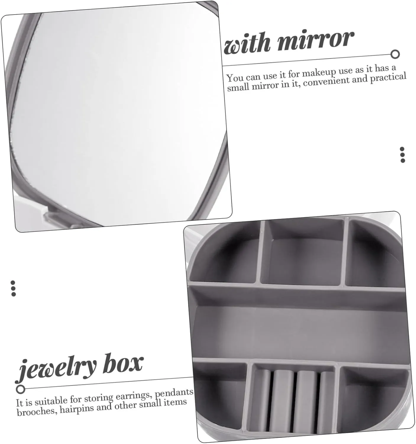 Travel Jewelry Box Small Jewelry Organizer with Mirror for Earrings Necklaces Compact Storage Case Portable for Women