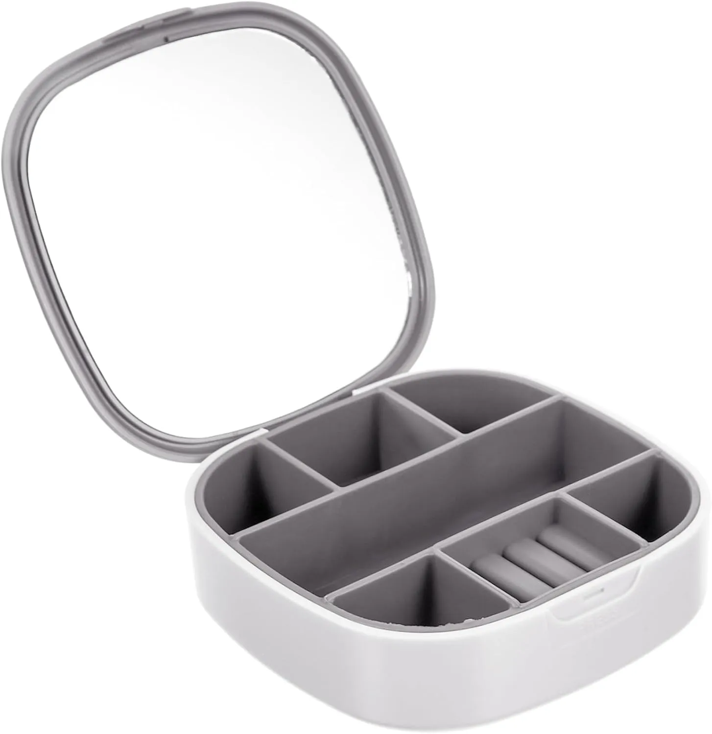 Travel Jewelry Box Small Jewelry Organizer with Mirror for Earrings Necklaces Compact Storage Case Portable for Women