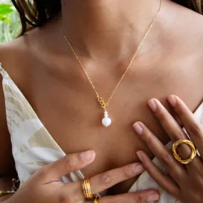 Triple Pearl Link Necklace