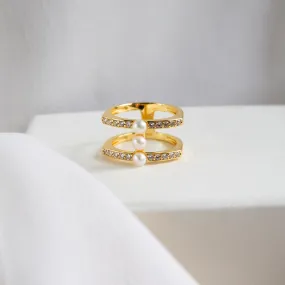 Triple Pearl Link Ring