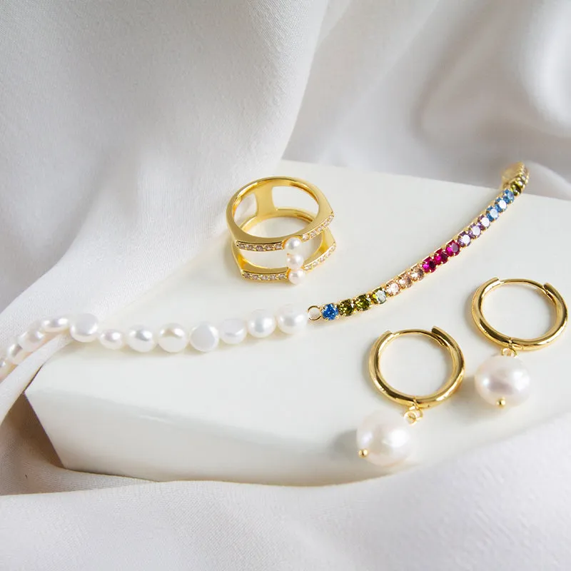 Triple Pearl Link Ring