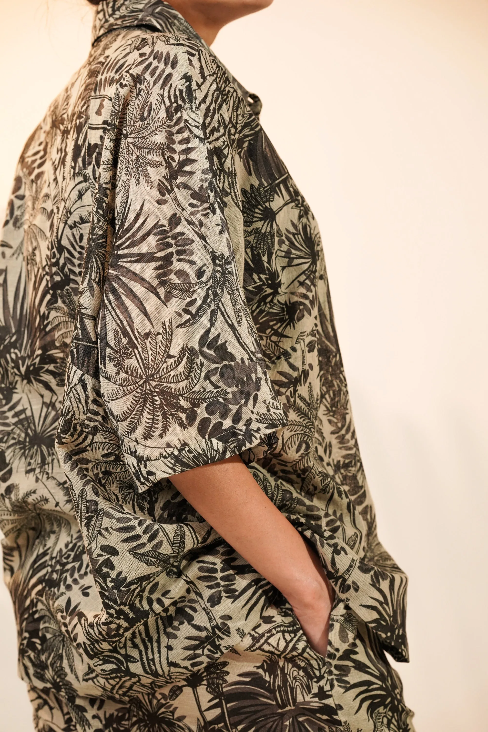 Tropical Blossom Linen Coord Set