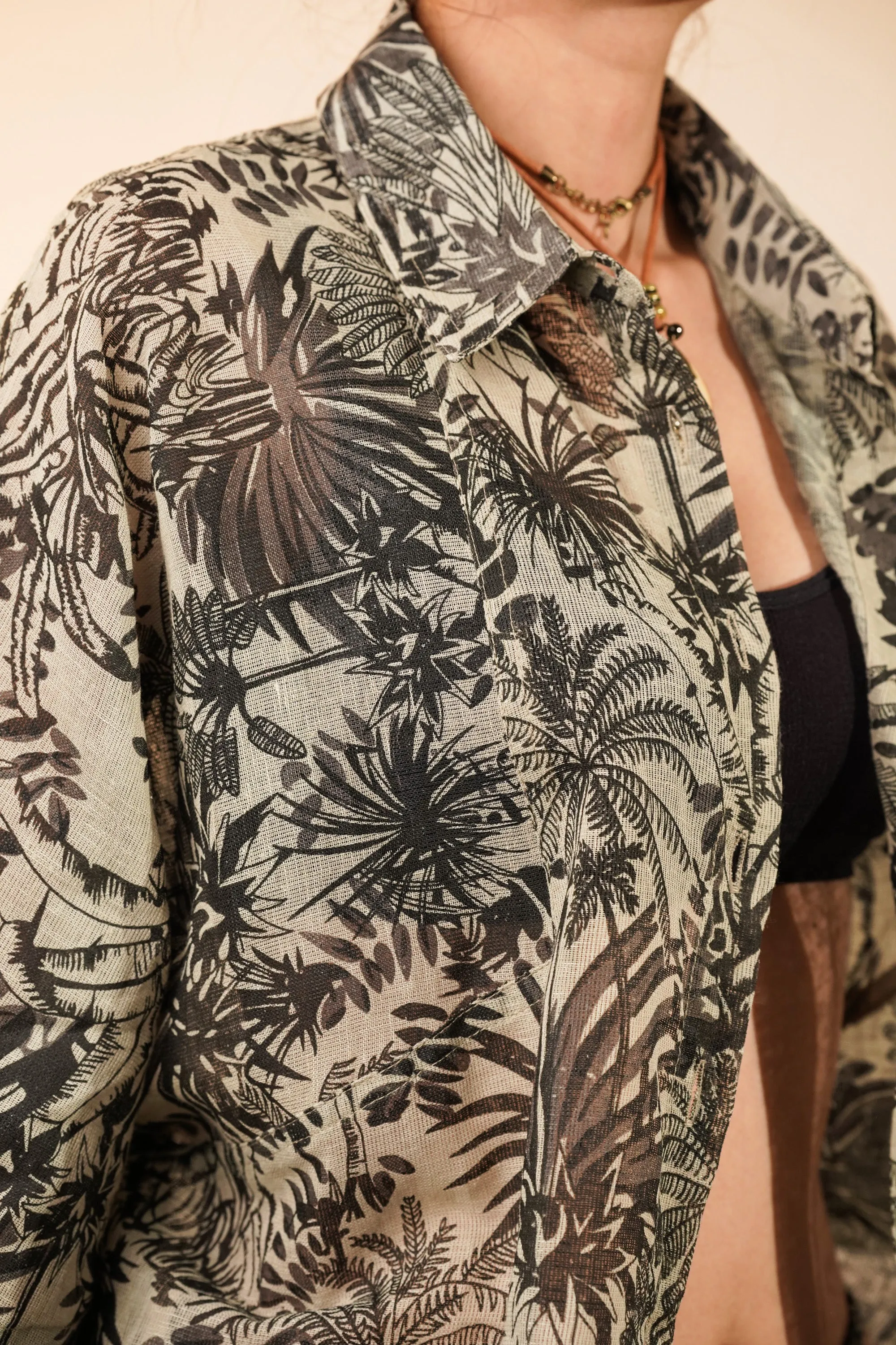 Tropical Blossom Linen Coord Set