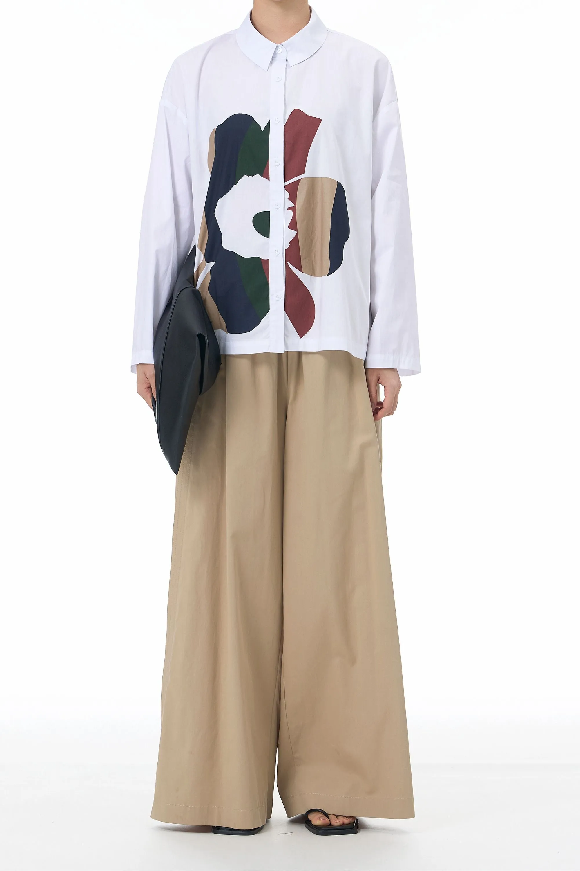 White Printed Shirt and Pant Coord Set