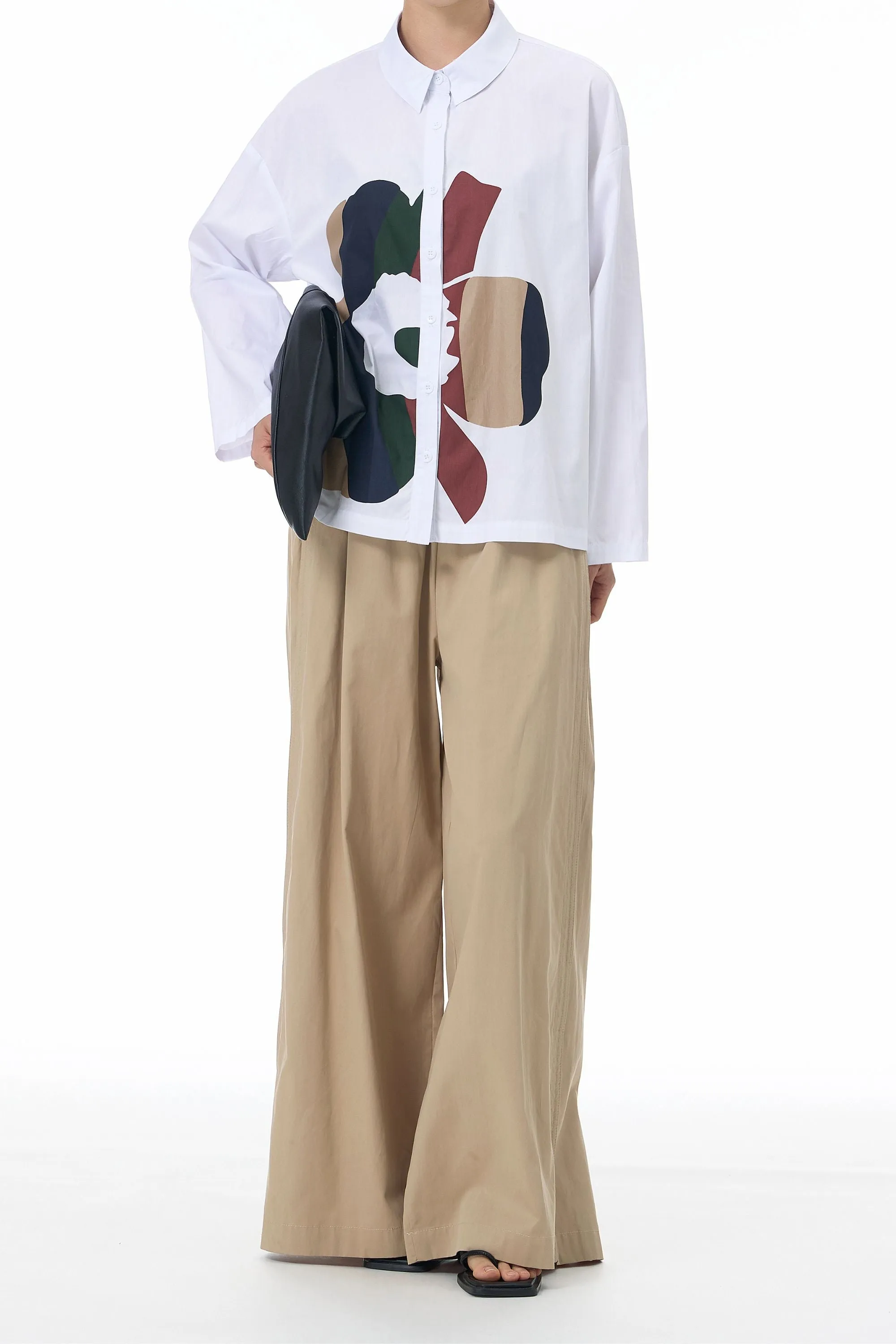 White Printed Shirt and Pant Coord Set