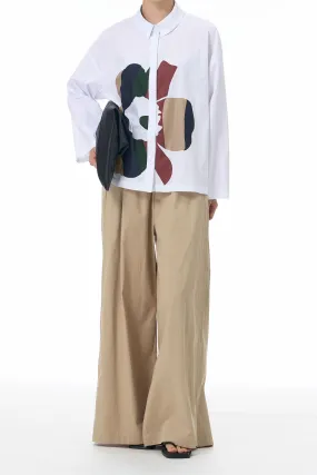 White Printed Shirt and Pant Coord Set