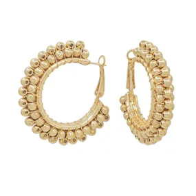 Wire Beaded Hoop Earrings