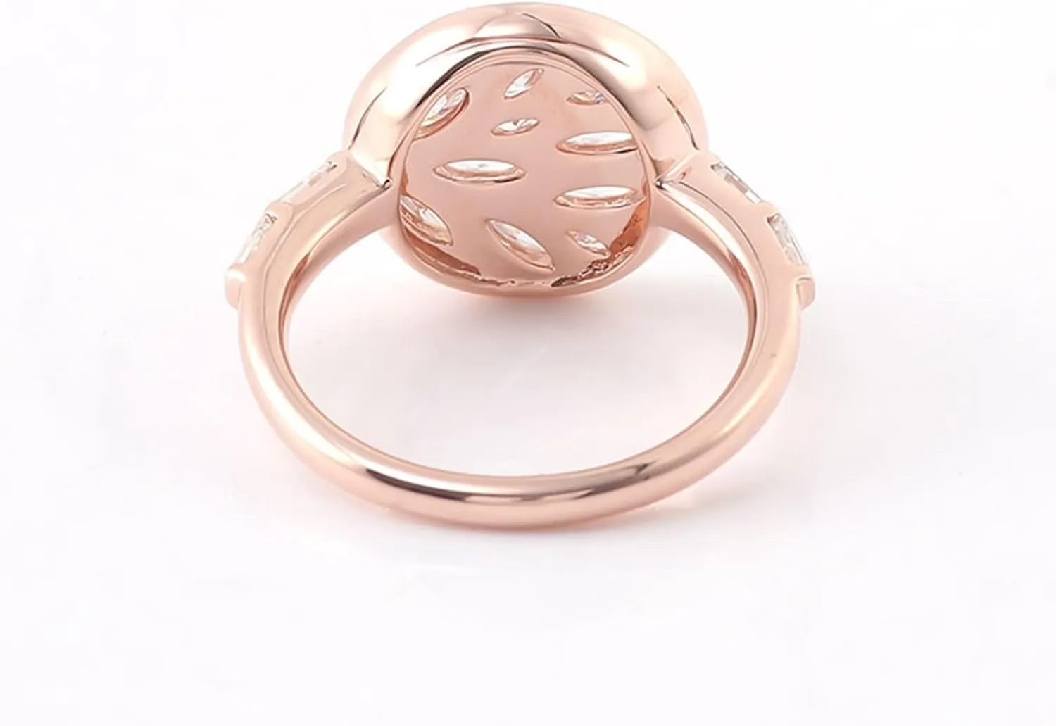 Wycian Jewelry Rings for Women Cluster, Moissanite Diamond Ring 9K Rose Gold D Color Marquise Moissanite Channel Engagement Engagement Rings for Men