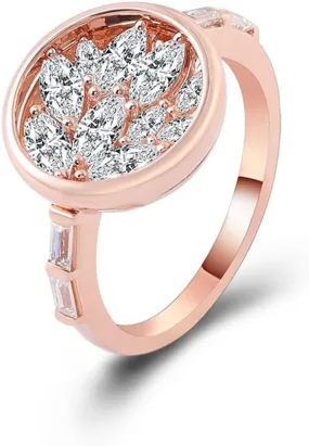 Wycian Jewelry Rings for Women Cluster, Moissanite Diamond Ring 9K Rose Gold D Color Marquise Moissanite Channel Engagement Engagement Rings for Men