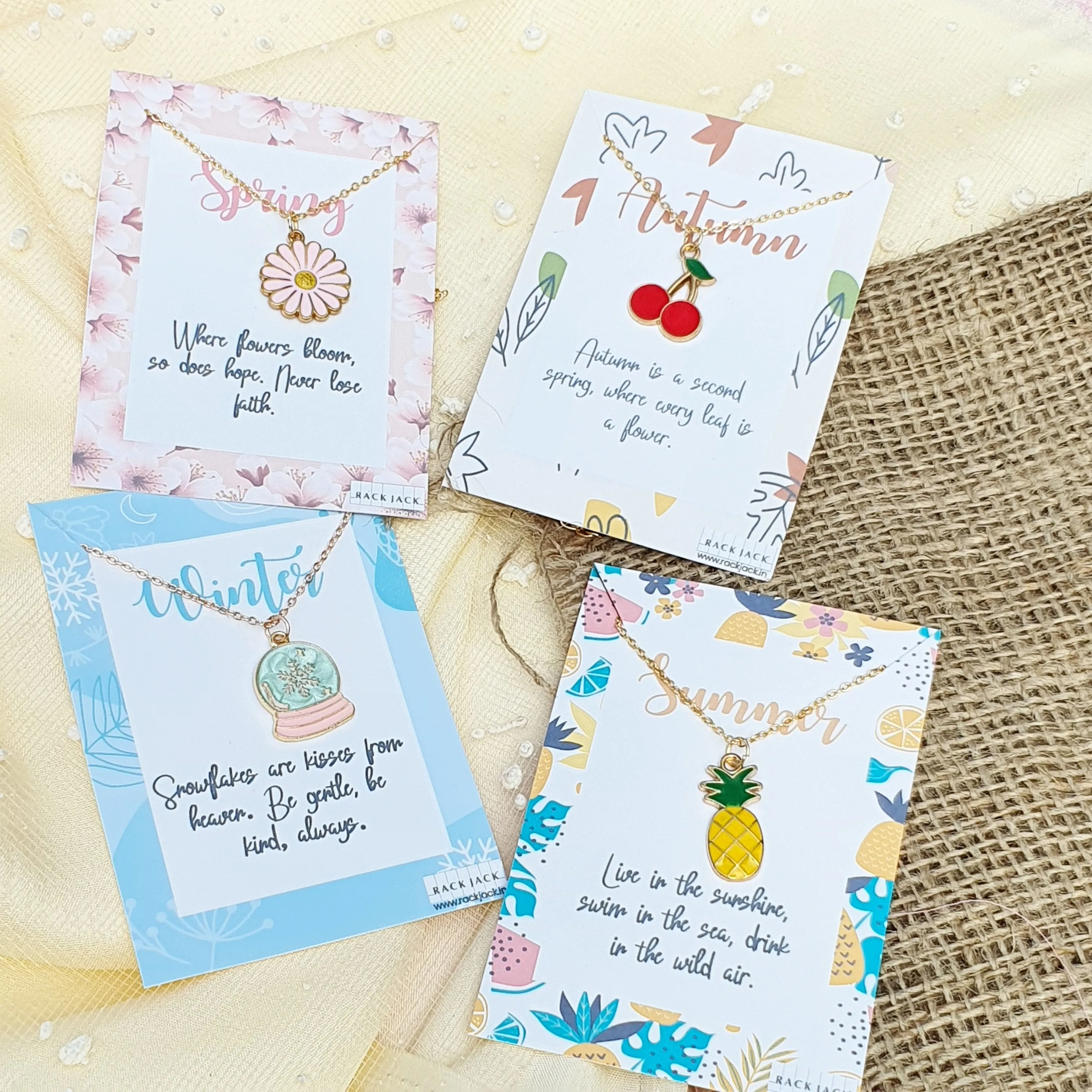 Y2K Charm Pendant Gold Necklace - Season Love