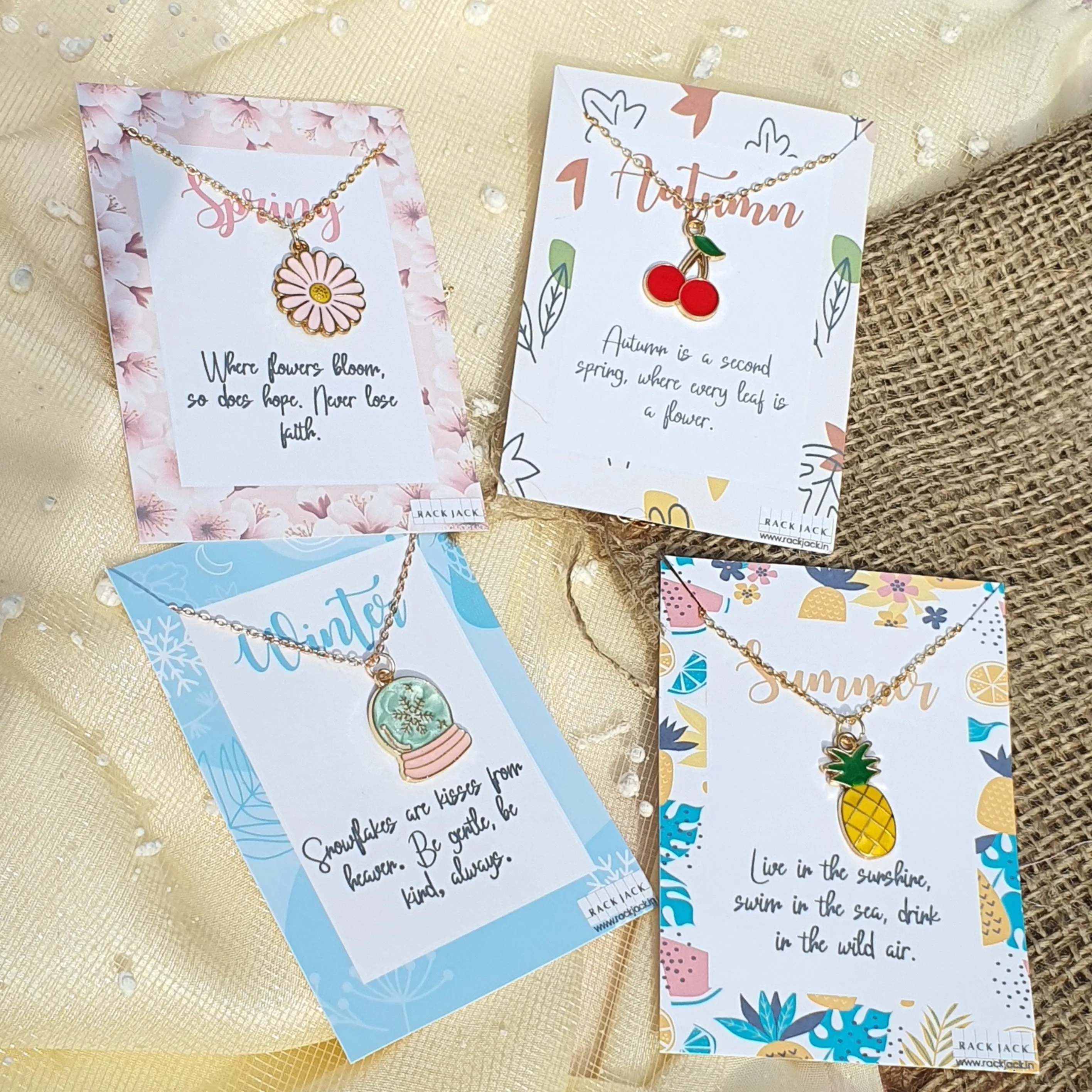 Y2K Charm Pendant Gold Necklace - Season Love